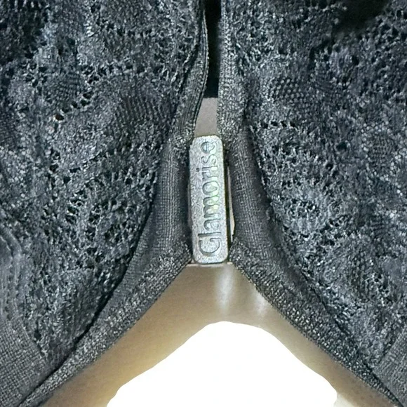 Glamorise 1245 46F  Black Underwire Front Closing Bra EUC - Picture 2 of 6